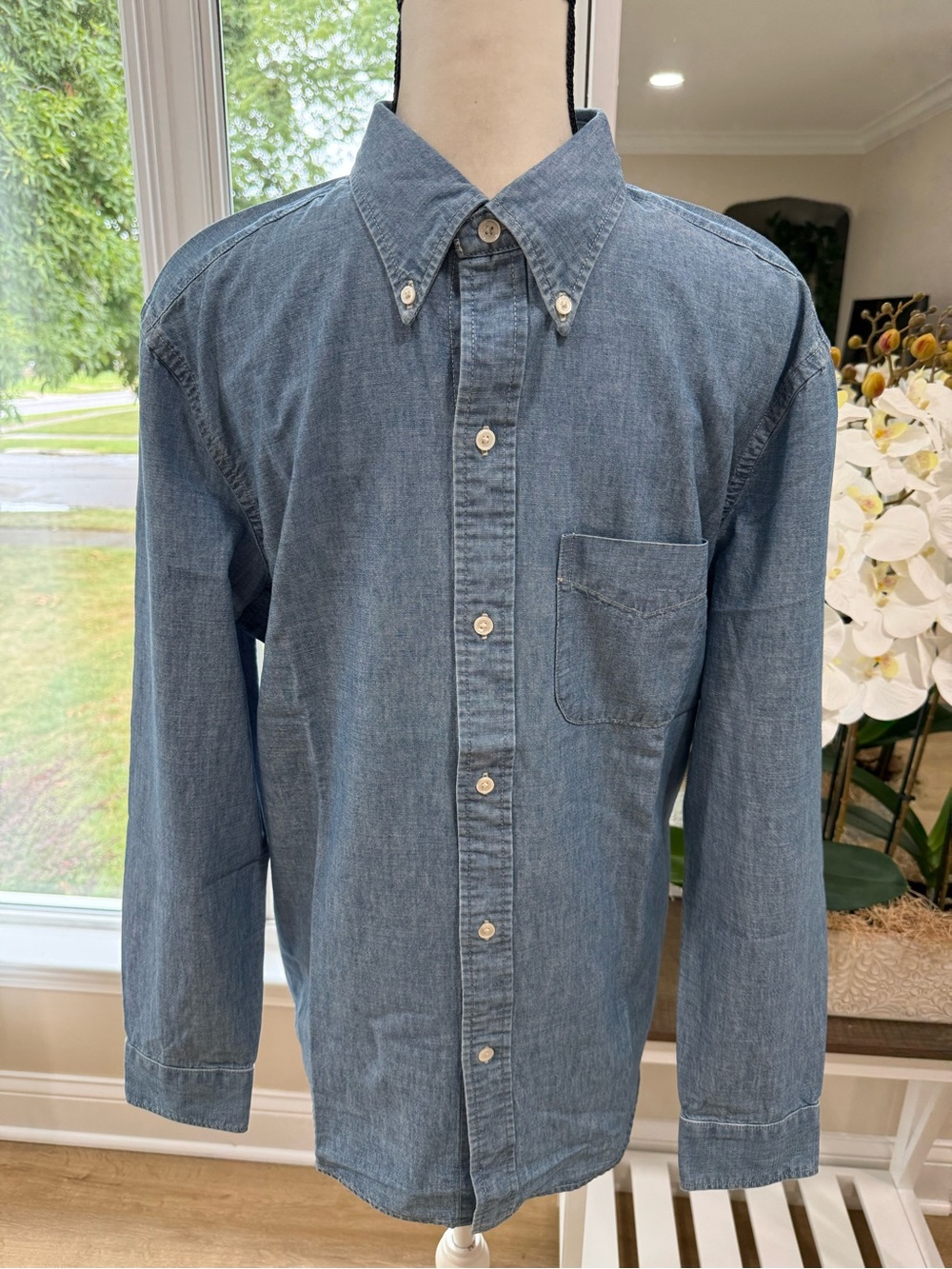 Buck Mason Japanese Chambray BD Shirt Mens Size Large Pocket M090 NWT